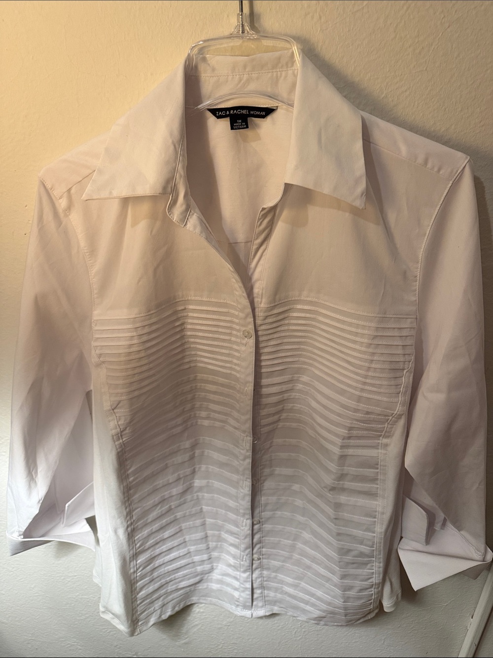 Zac & Rachel White Pleated-Front Dress Shirt